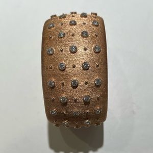 Fashion 18k Rose Gold Plated over Sterling Silver Cuff Bracelet